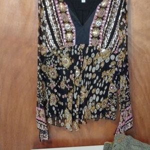 Vintage Diane Von Furstenberg lined sheer blouse sz L